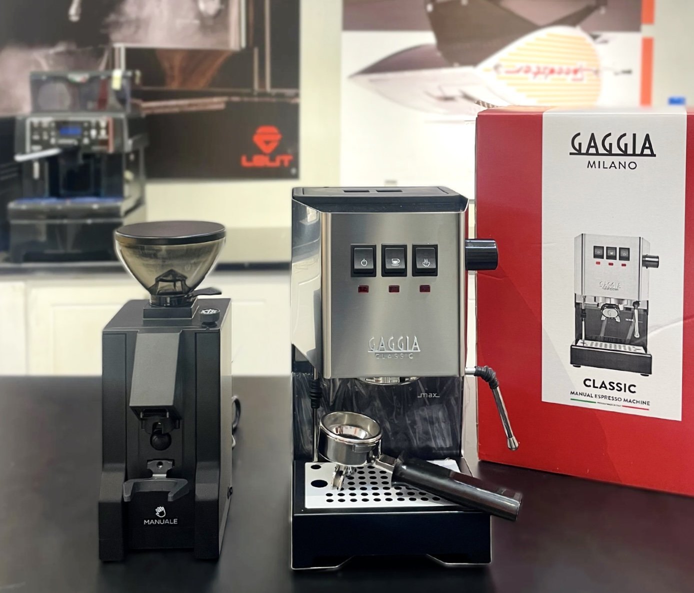 Gaggia Classic E24 và Eureka Mignon Manuale 4